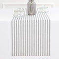 Pure Linen Table Runner 14x90 Inches - Grey & White Stripe, Handcrafted