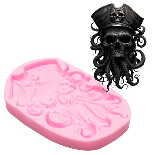 Pirate Skull Silicone Mold for Cakes, Candy, Chocolate, DIY Crafts - Variation CRR-144