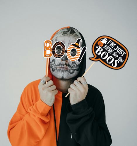 Halloween Ghost Photo Booth Props Set - Spooky Party Decorations, 30 Pieces
