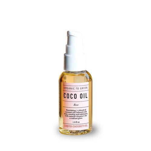 Organic to Green Rose Coco Oil & Vitamin C - Fast-Absorbing Face Serum & Skincare Moisturizer, 1.8 oz