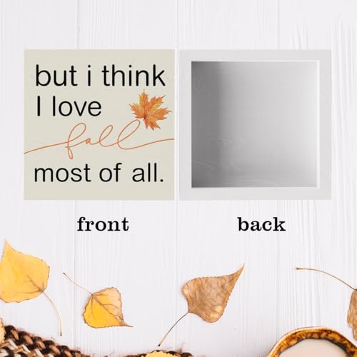 Fall Decor Sign with Maple Leaves - Rustic Wooden Home Accent