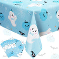 Halloween Tablecloth Set 8 Pack Blue Pumpkin Ghost Bat Waterproof Plastic