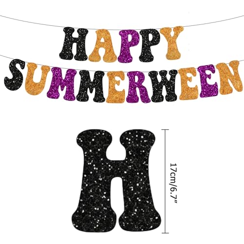 Summer Halloween Banner with Hanging Swirls - Tropical Party Decorations