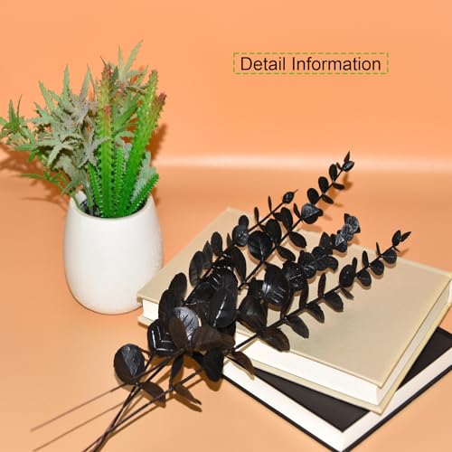 Artificial Eucalyptus Stems Black 36Pcs Faux Greenery for Wedding Decor & Home Centerpieces