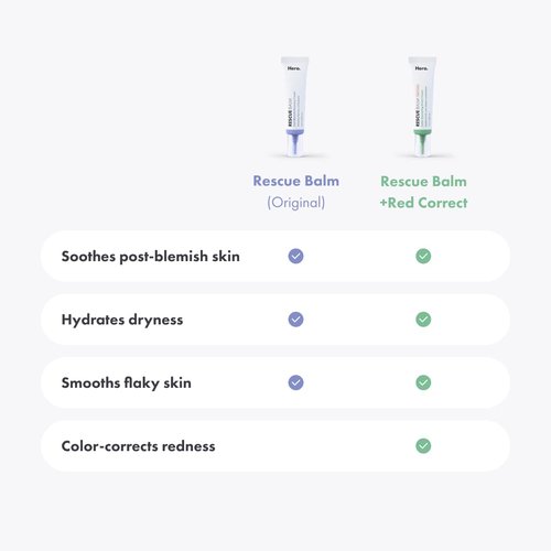 Hero Cosmetics Rescue Balm Post-Blemish Recovery Cream - Intensive Nourishing and Calming for Dry, Red-Looking Skin After a Blemish - Dermatologist Tested (50 ml, 1.69 fl. oz)