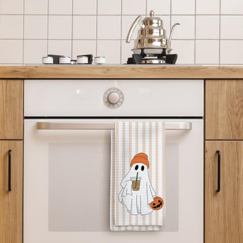 Halloween Ghost Pumpkin Dishcloths Beverages Variation - Fall Kitchen Tea Towels
