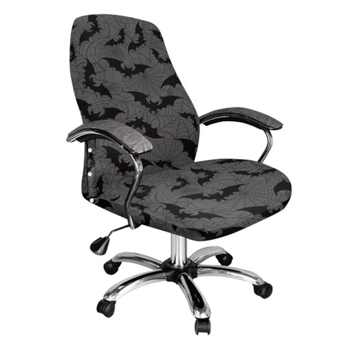 Bat Spider Web Print Water-Resistant Office Chair Cover Large - Halloween Decoration