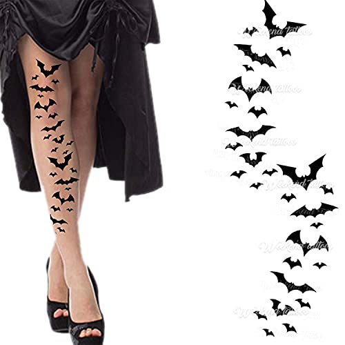 Halloween Vampire Bat Temporary Tattoos - Waterproof Body Stickers for Kids & Adults