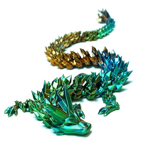 20-Inch 3D Printed Crystal Dragon Figurine - Fantasy Home Decor Gift