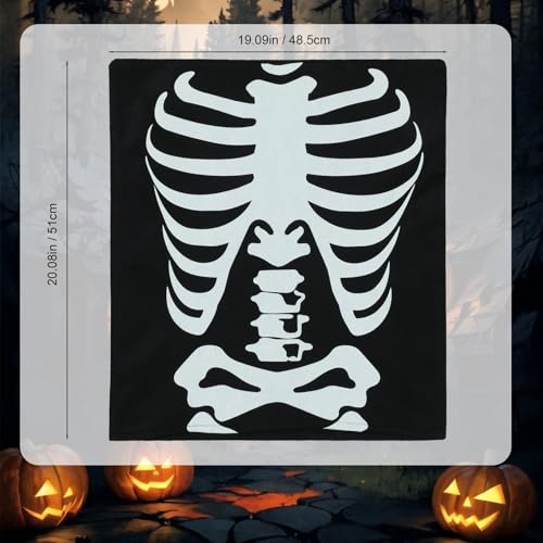 Slsxip Halloween Skeleton & Spider Chair Cover Set - 4 Pieces, Spooky Party Decor