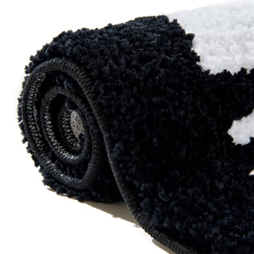 Halloween Bath Mat Non Slip 20 x 32 Inches Ghost Spooky Rug Black & White Variation