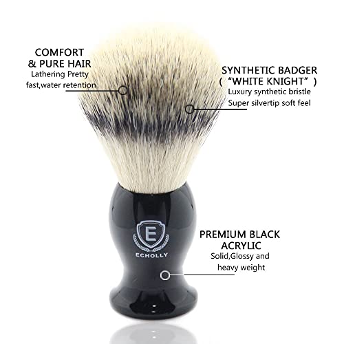 Luxury Synthetic Shaving Brush for Men 110x55mm No Shedding Bristle Acrylic Handle