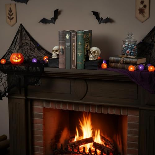Heavy Gothic Skull Bookends Set of 2 - Black Resin Book Supports for Halloween & Decor