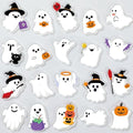 Halloween Ghost Gel Clings Set - Reusable Thick Vinyl Stickers for Windows & Decor - 20 Pieces