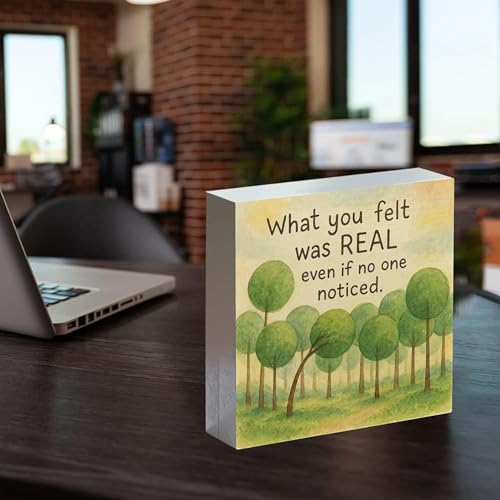 Tree Motivational Wooden Sign - Positive Affirmations Self-Love Decor, 5x5 Inch