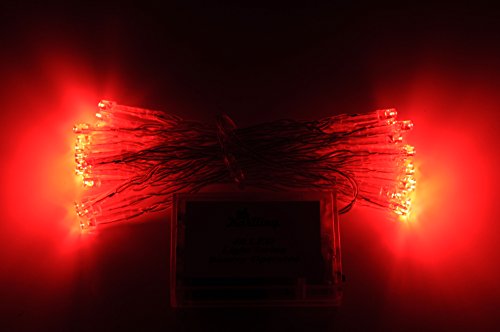 Battery Operated Red LED Fairy Light String 13ft 40 LEDs Wedding Xmas Party 10 Pack - Karlling Variation of Red/General 40 Leds