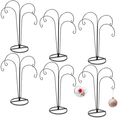 6 Pack 12 Inch Black Ornament Display Stands for Christmas & Holiday Decorations
