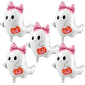 Pink Ghost Balloons Kit with Bow for Halloween Party Decorations - Set of 5