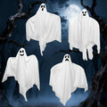 Halloween Flying Ghost Decorations Set - 4 Outdoor Hanging Ghosts, 31 Inches