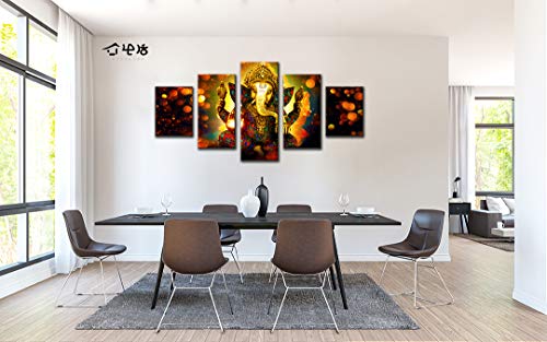 Large Lord Ganesha Indian Wall Decor - 60 x 32 Inches - Handcrafted Art