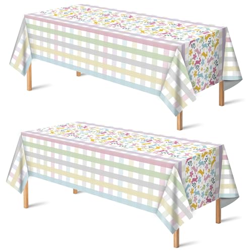 Easter Decorations Tablecloth - Rabbit Eggs Disposable Plastic Rectangular - Spring Holiday Party Supplies - Variation of THIS Listing