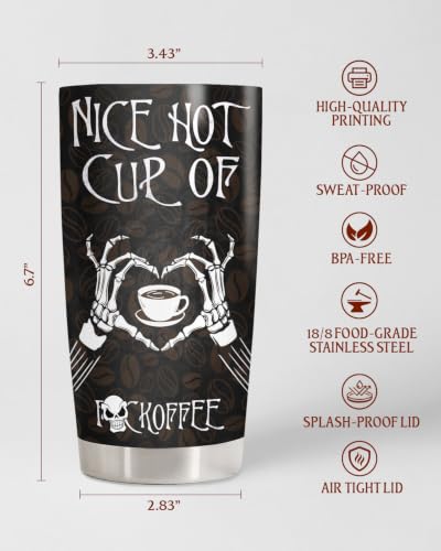 Skeleton Character Halloween Tumbler 20oz - Horror Gift for Dark Lovers