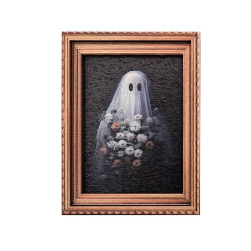 Halloween Ghost Refrigerator Magnet with Floral Frame - Style7