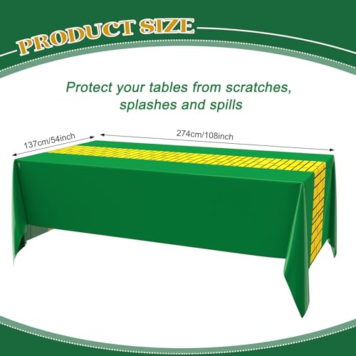 6 Pcs Yellow Brick Disposable Tablecloths 54 x 108 Inch for Party Decor - Variation 6