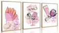 Pink Fashion Women Nail Wall Art Poster Set - Purple / 16x24