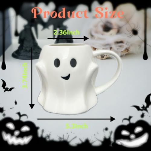 Halloween Ghost Coffee Mug - 14oz Ceramic Spooky Cup for Kids & Adults
