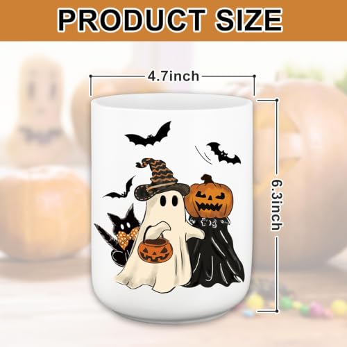 Halloween Ceramic Utensil Holder Pumpkin Ghost Vintage Kitchen Organizer