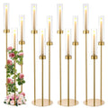 Gold 34in 4PCS Wedding Candelabra Set with 3 Arms & LED Candle Holders - Elegant Table Centerpieces
