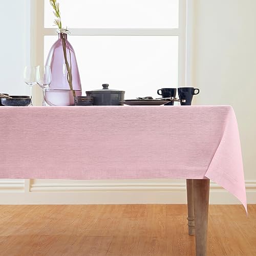 Bubblegum Pink Linen Tablecloth - Rectangular 60 x 156 in, Athena