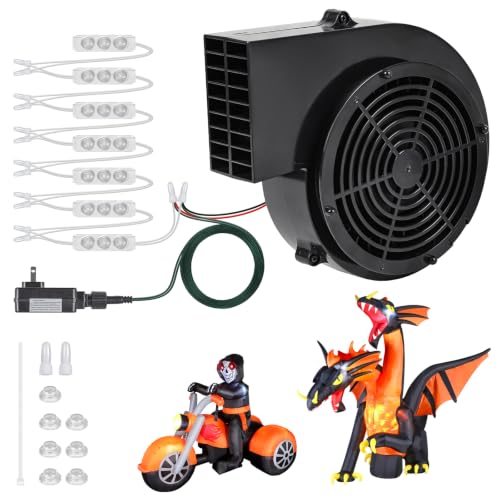 Holiday Inflatable Fan Replacement Kit with LED Lights, 12V Blower & Adapter