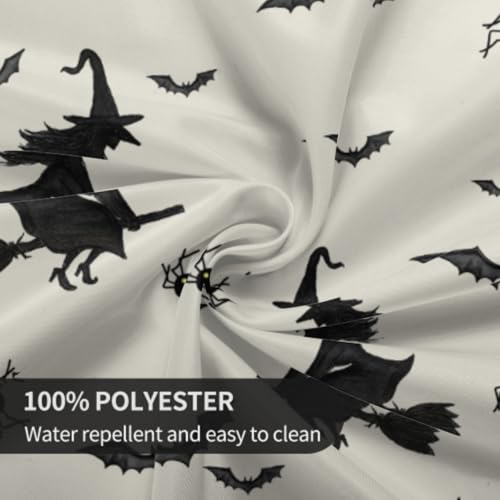 Halloween Round Tablecloth 60 Inch Witch Spiderweb Pumpkin Design Water-Resistant Decor