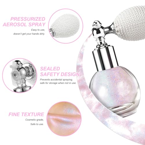 Rainbow Dazzle Hair & Body Glitter Spray Set - Sparkling Shimmer Powder, 2 Pack