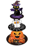 Halloween 3-Tier Pumpkin Ghost Black Cat Cupcake Stand - Party Decorations