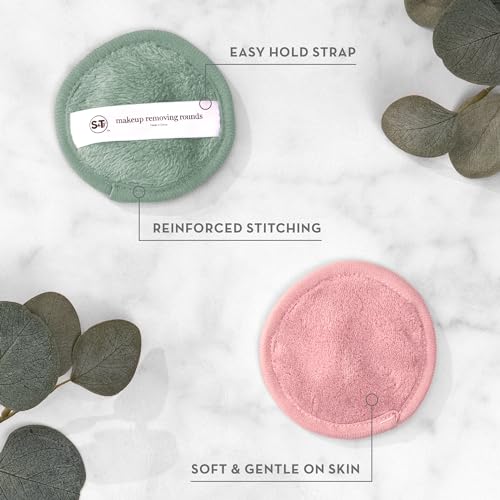 Makeup Remover Wipes Rounds - 7 Pack with Mesh Laundry Bag, Assorted Colors