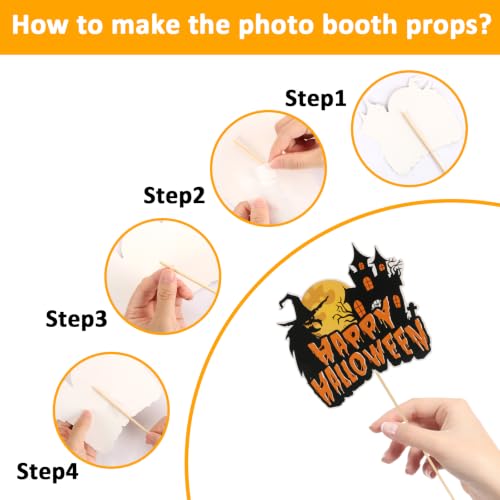 30PCS Halloween Photo Booth Props Set - Spooky Party Decorations