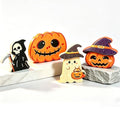 Halloween Wooden Decorations Set - Ghost Pumpkin Witch - 4 pcs, Indoor Festive Decor - Pumpkin Variation
