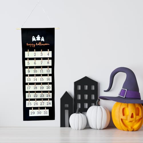 Halloween Photo Countdown Calendar with Clips - Reusable Spooky Season Decor