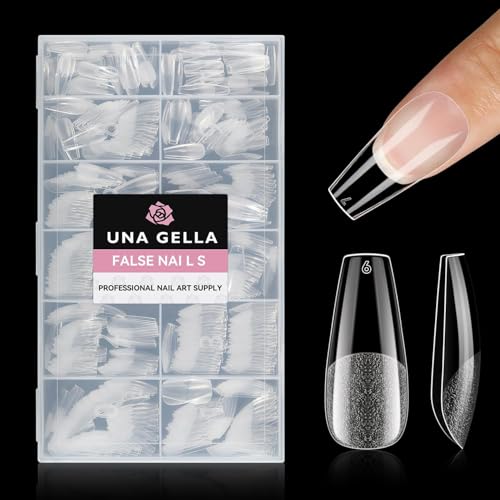 Medium Coffin Gel Nail Tips - Pre-buffed, No Filing, 504pcs, Half Matte Finish