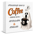 Halloween Kitchen Decor Ghost Coffee Wooden Sign - Variation of THIS Listing