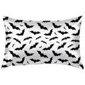 Queen Satin Pillowcase with Hidden Zipper - White Bat Design, Cooling & Breathable, 20x30 Inch