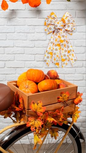 Large Fall Maple Leaf Bow for Wreaths - Style 7: Leaf Bow - Farmhouse Thanksgiving Decor