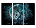 Modern Wall Art Canvas - Tree of Life Moonlight Scene 42x28 in - Variation of Artwork-04