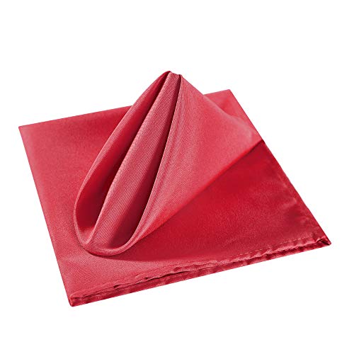 Red Cloth Napkins 17x17 Inch Washable Polyester Dinner Napkins - 100PCS, Elegant Tableware for Wedding & Events