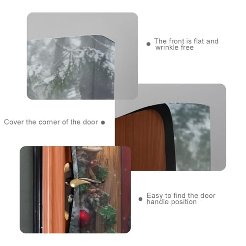 Christmas Fairy Door Cover - Stretch Fabric Porch Decoration 35x79 in - Holiday Door Cover