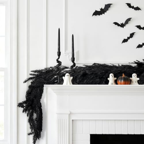 Black 6FT Halloween Norfolk Pine Garland - Indoor Decor, Pack of 1