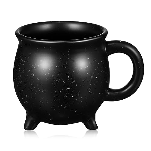 Black Halloween Ceramic Cauldron Mug 15oz Witch's Brew Coffee Cup - Tripod Design